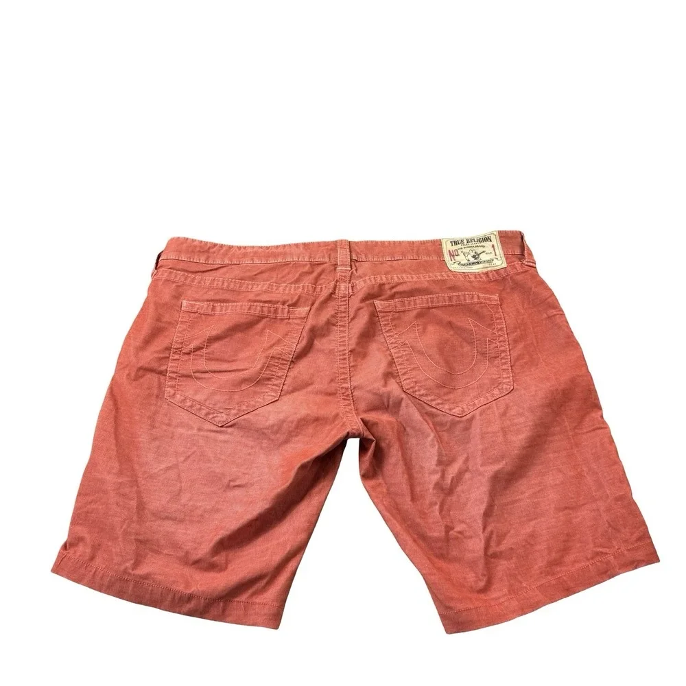 True Religion Orange Corduroy Bobby Mens Chino Short Size 42